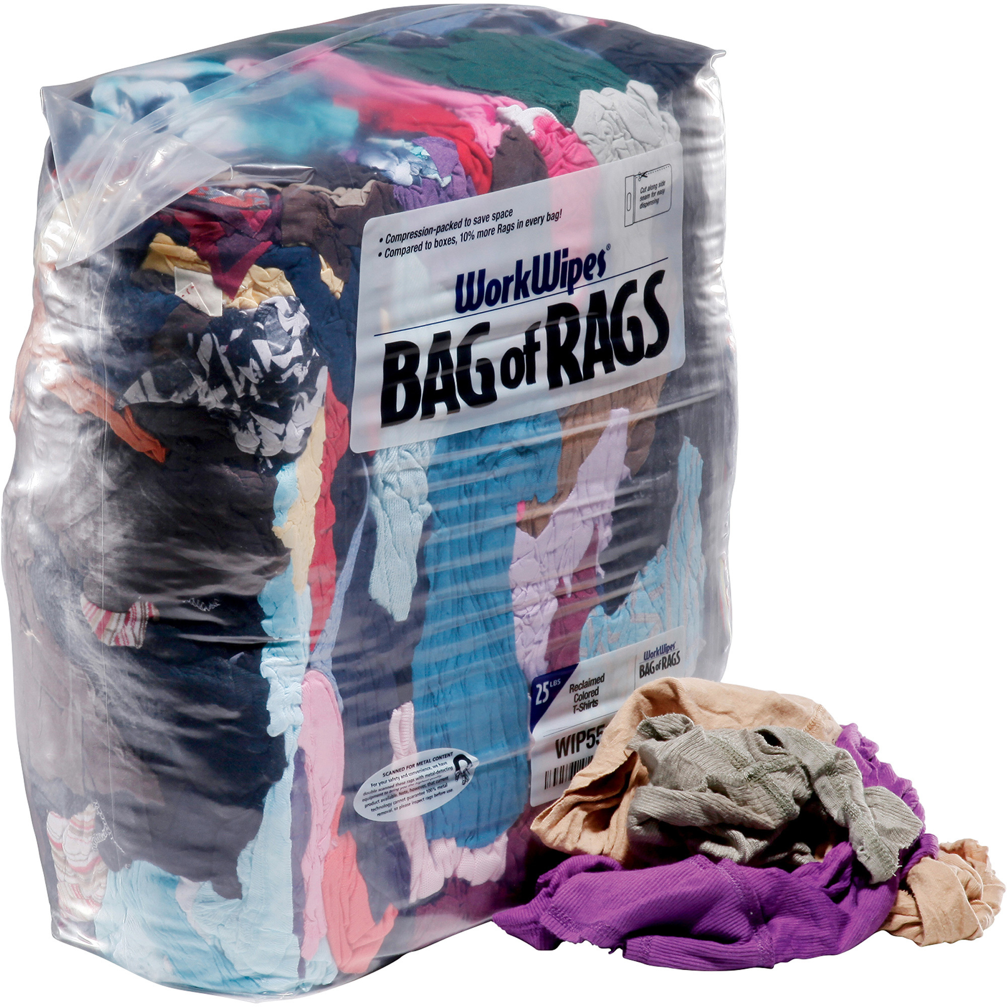 New Pig Reclaimed Colored T-Shirt Rags, 25-Lb. Bag, Model# WIP551
